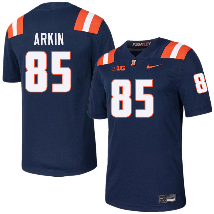 #85 Tanner Arkin Illinois Fighting Illini Football Jersey,Uniforms-Navy